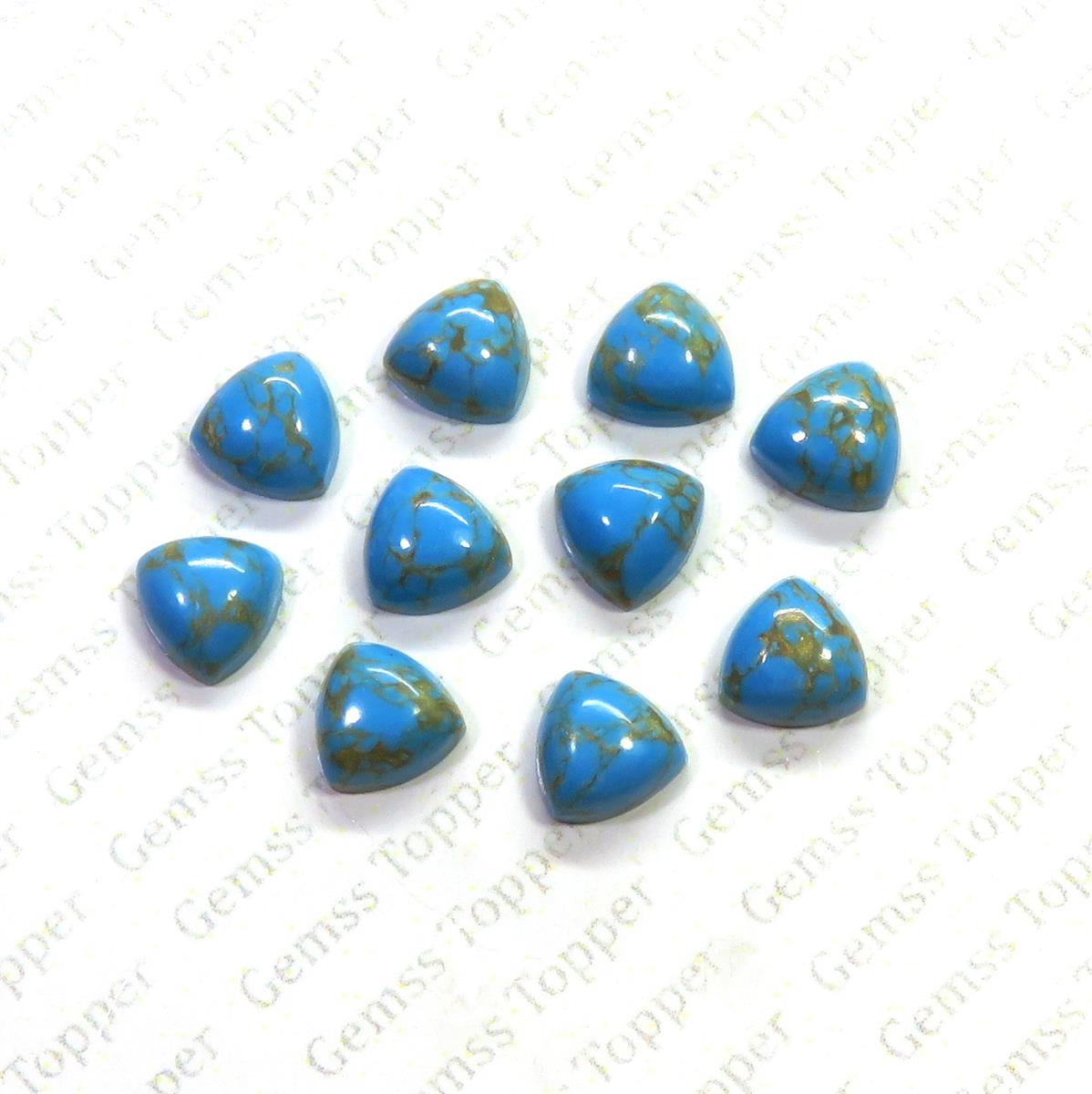Blue Mohave Turquoise 10x10 mm Trillion Cabochon